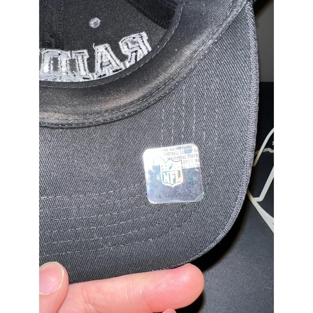 NFL Team Apparel Las Vegas Raiders Hat Black Gray Adjustable Baseball Cap‎ OSFM